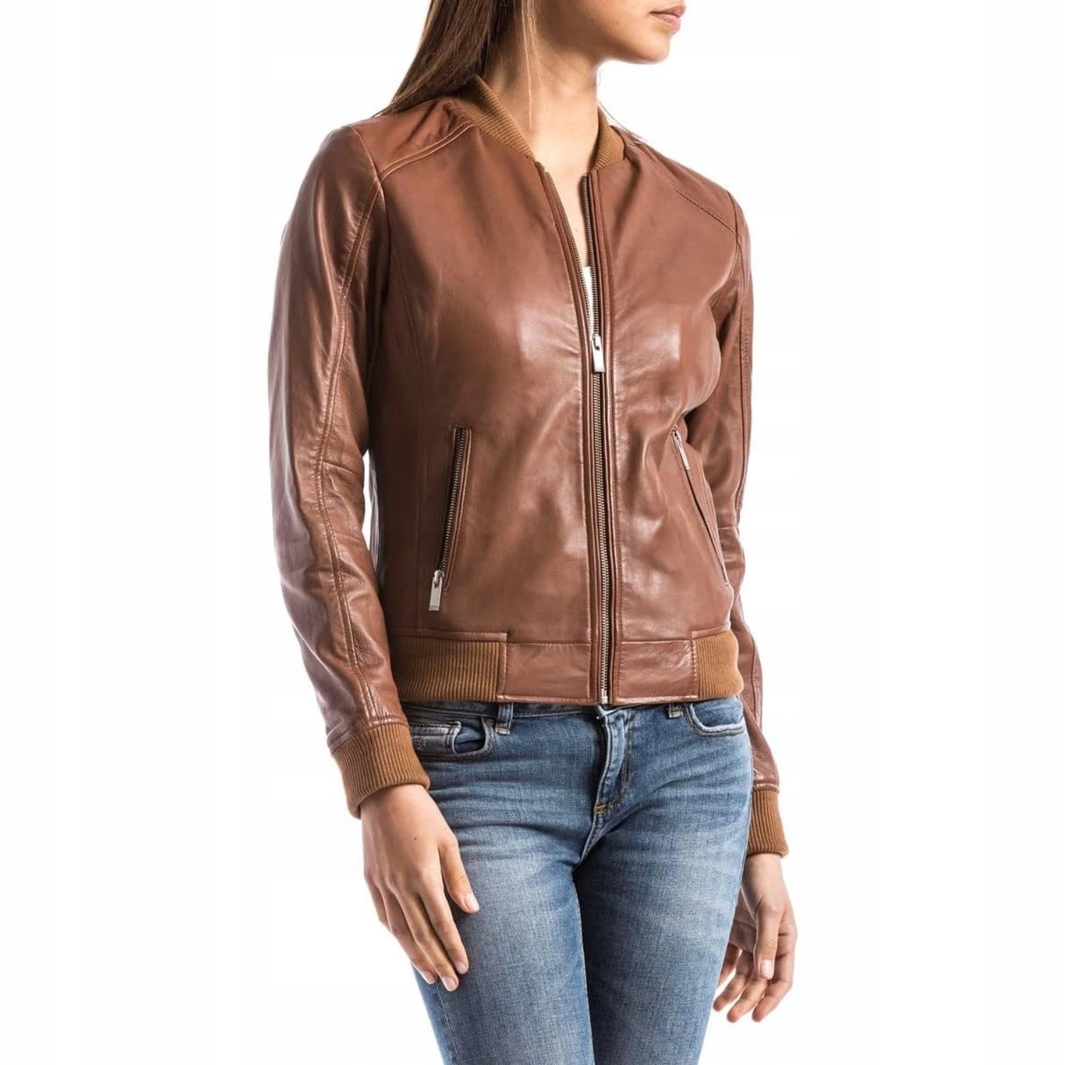 Kožená bunda Blue Wellford klasická dámská hnědá kůže vel. L