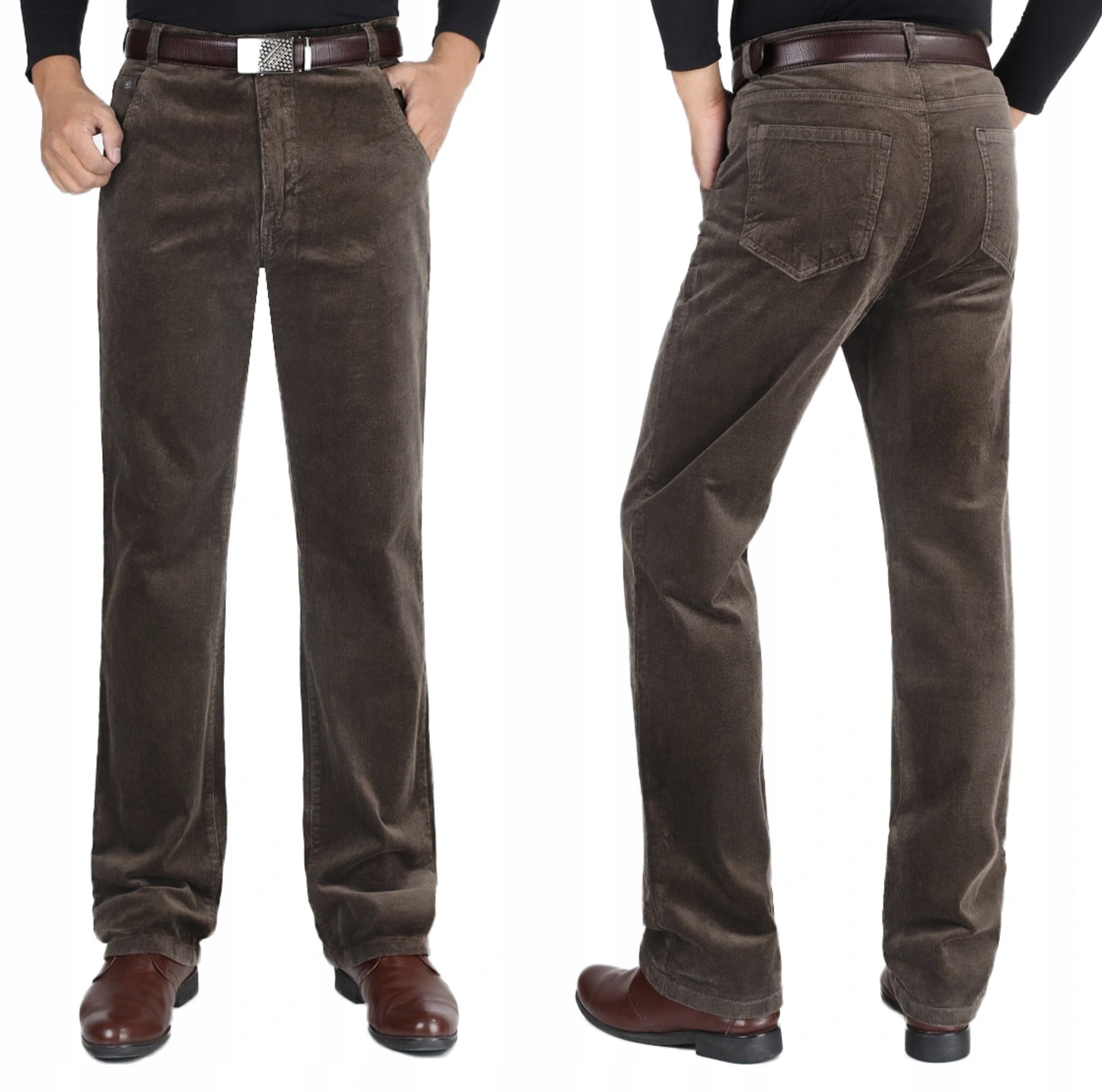 Pánské manšestrové kalhoty Taner velikost 88 cm/36, hnědé