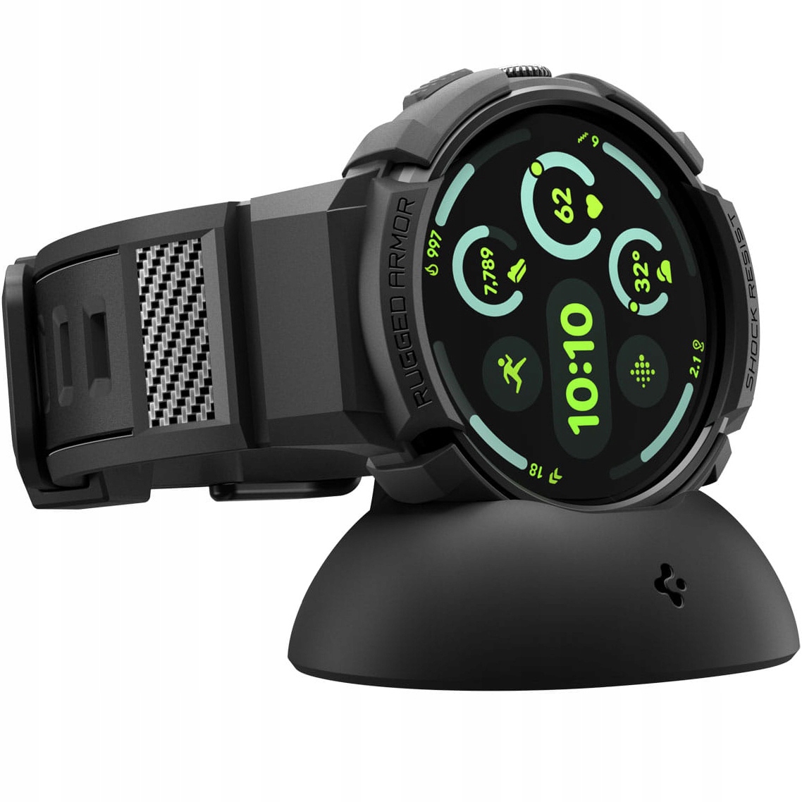 Pouzdro řemínek pro Pixel Watch 4 45 mm Spigen, ochranné, pancéřové, stojánek