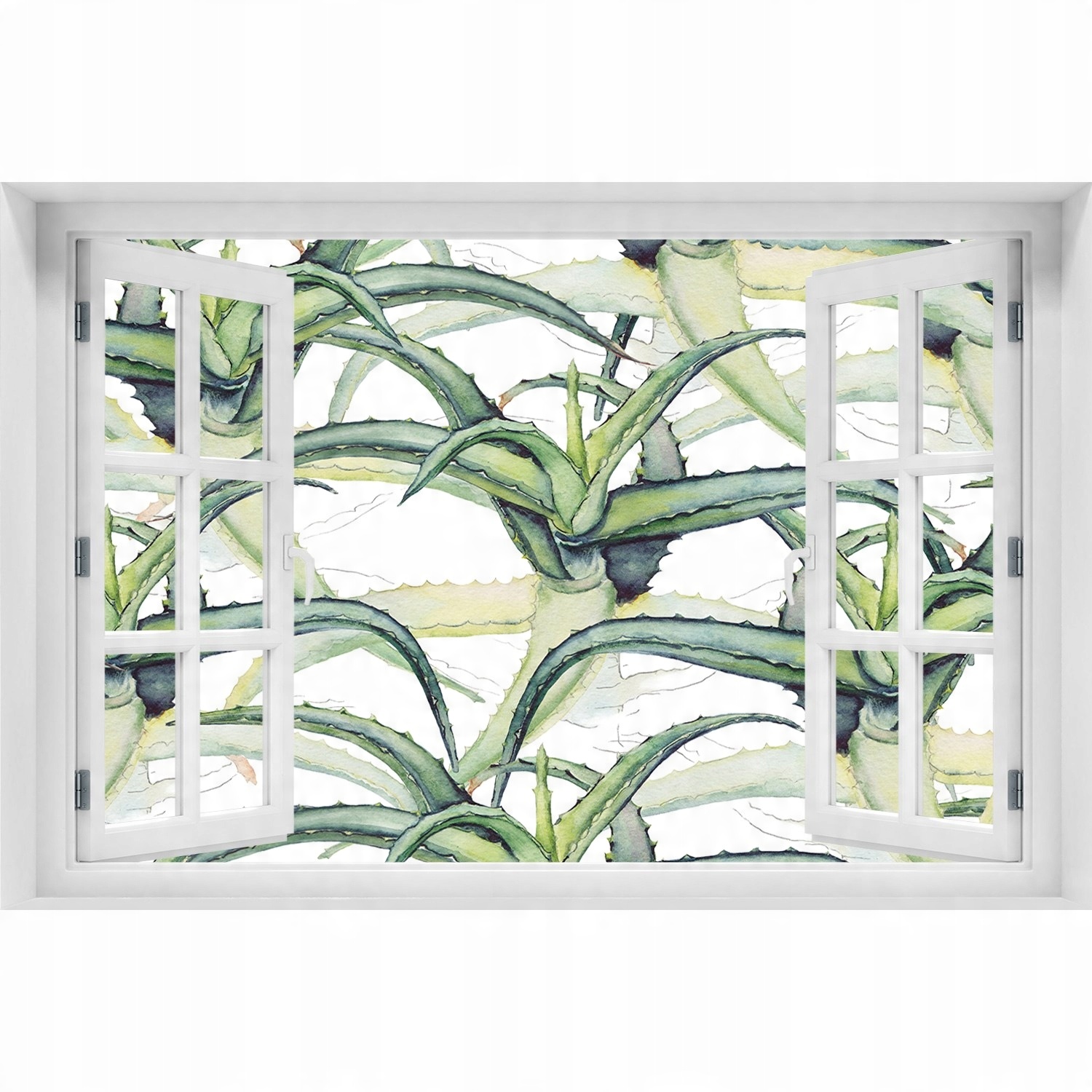 

3D Okno Naklejka na ścianę samoprzylepna Aloes