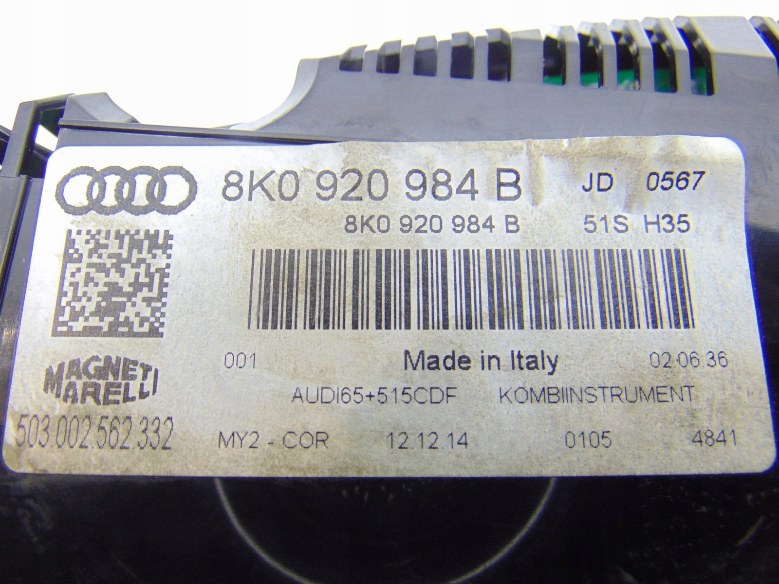 dials dials AUDI A4 B8 LIFT 2.0 TDI 8K0920984B