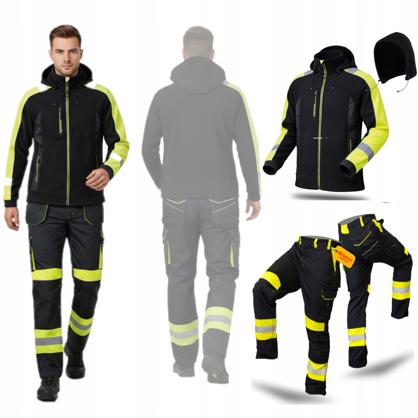 Pracovní Oděv Pánský Výstražný Fleece Silné Reflexní Kalhoty Na Zimu