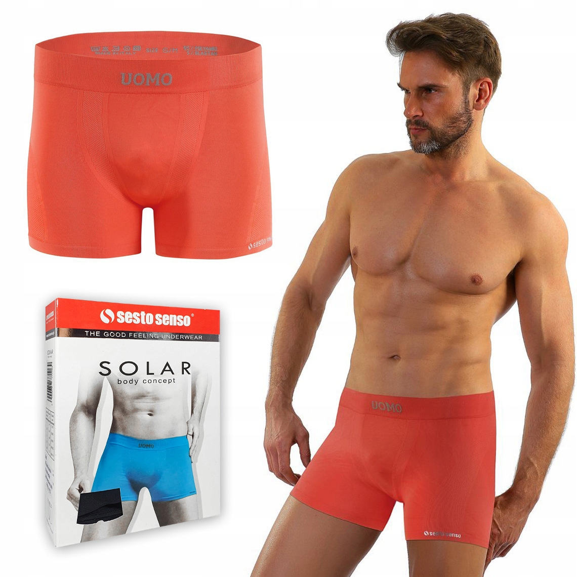 

Sesto Senso Solar bezszwowe bokserki męskie - S/m