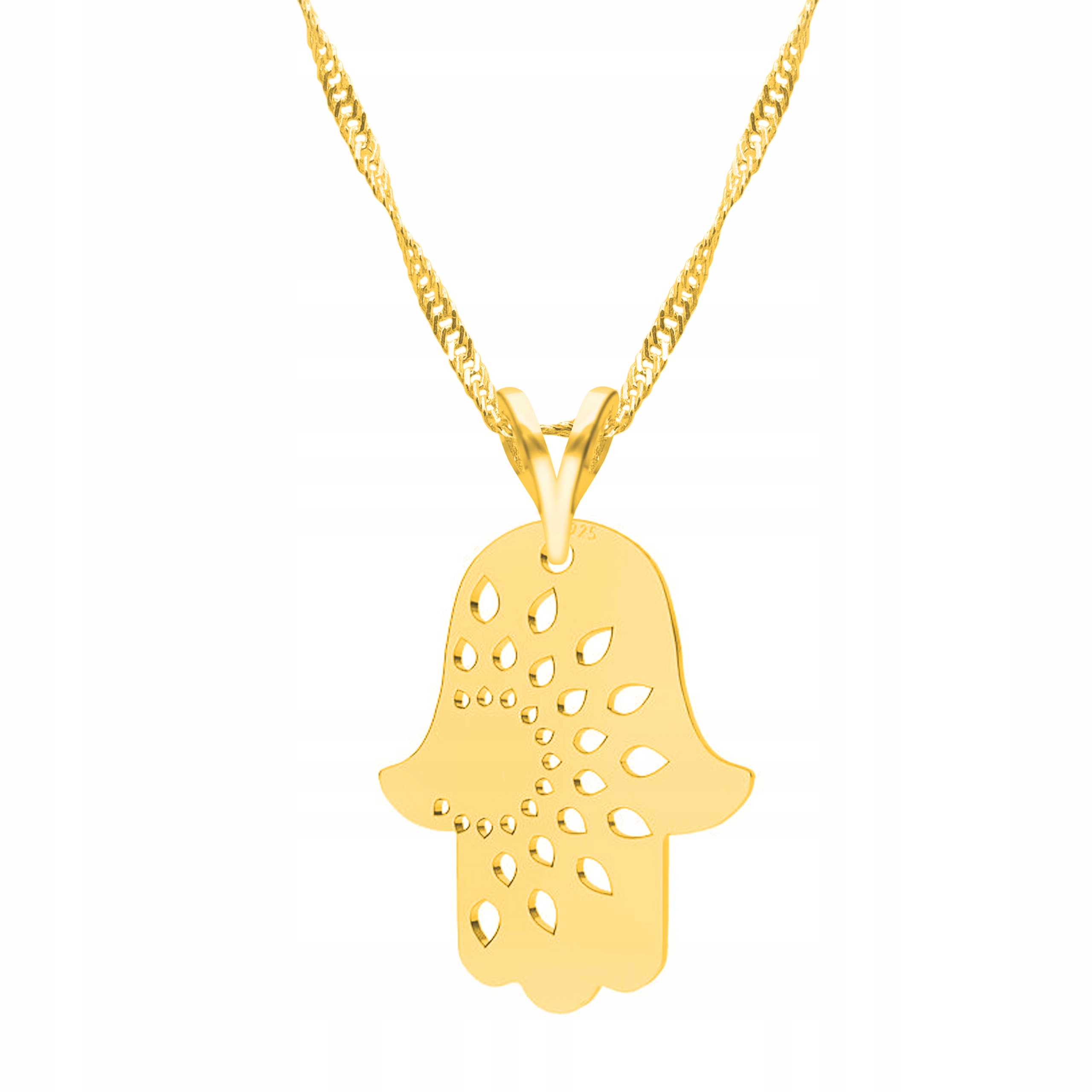 Řetízek zlatý náhrdelník 925 Ruka dlaň