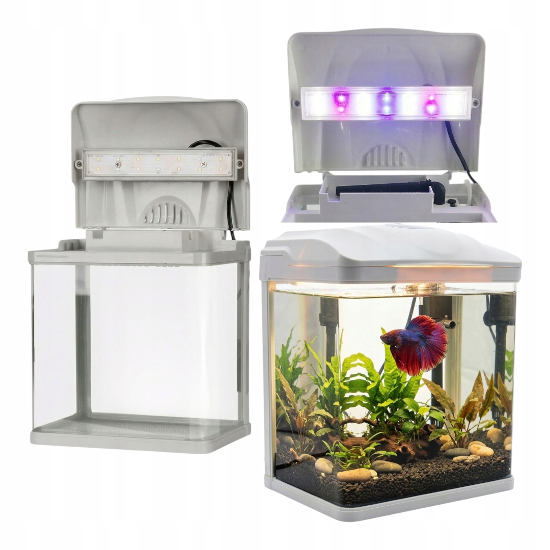 7L Akwarium HR-230 7L filtr Lampą Led Białe Zestaw Dla Dziecka