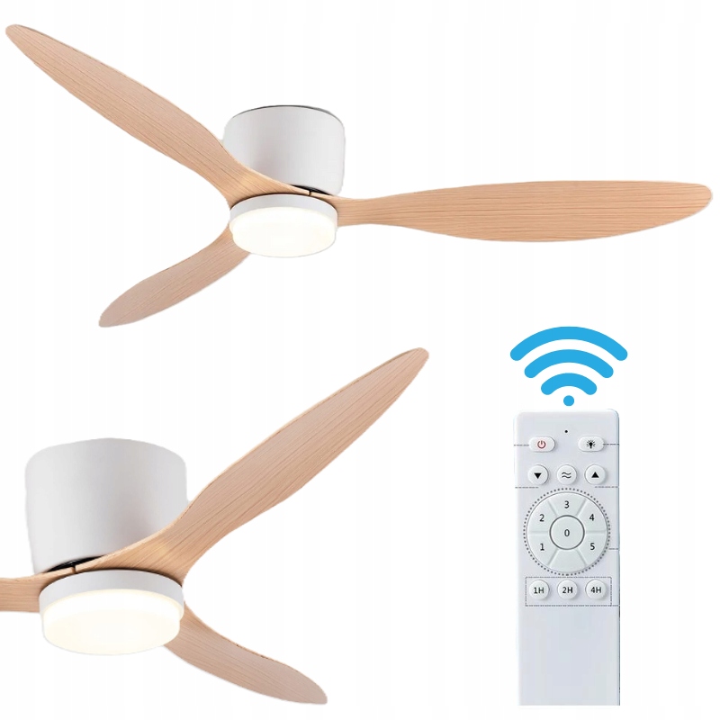 WENTYLATOR SUFITOWY WIATRAK LAMPA LED SUFITOWA Z WENTYLATOREM 132CM +PILOT