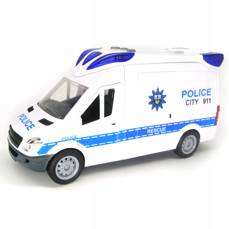 AUTO POLICYJNE POLICJA VAN NAPĘD ŚWIATŁO DŹWIĘK Marka NORIMPEX