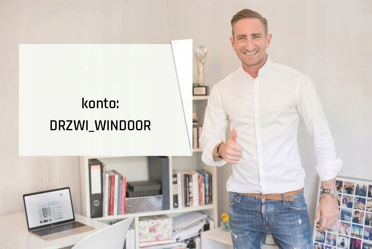DRZWI WINDOOR CHICAGO BEZPRZYLGOWE BIAŁY Strona lewe prawe
