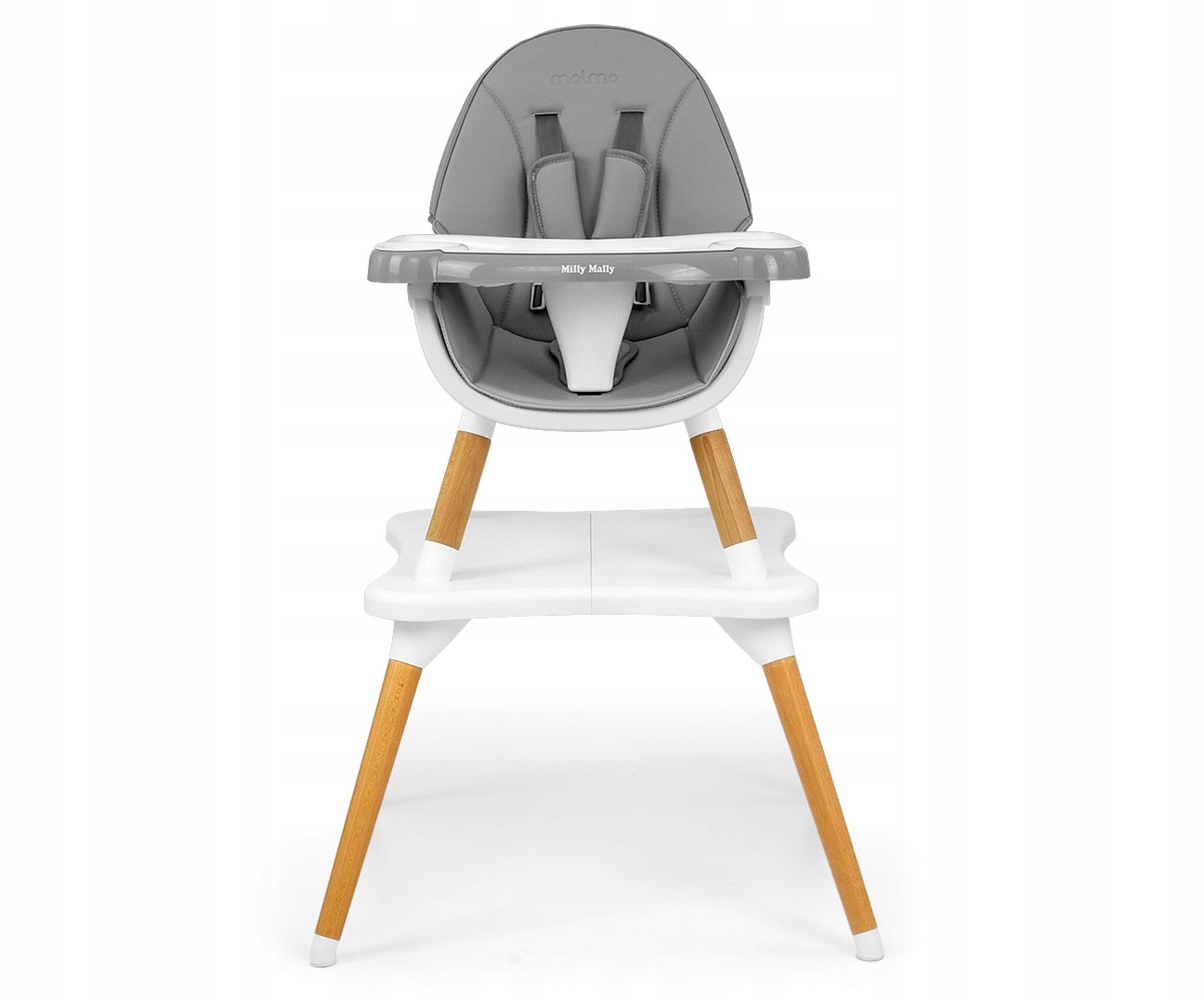 Zestaw Krzesełko Do Karmienia 2w1 Krzesło + Stoliczek Milly Mally Szare