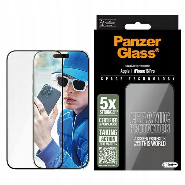 PanzerGlass Keramická ochrana displeje pro iPhone 16 Pro 6.3" Ultra-Wide Fit 2854