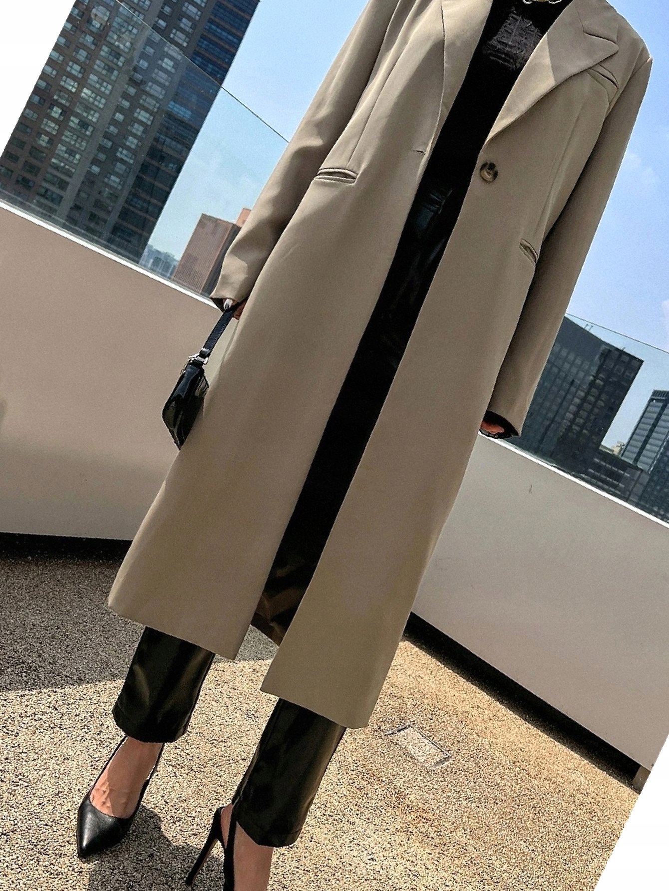 Dámský kabát Casual Krémový Midi Klasický M 38