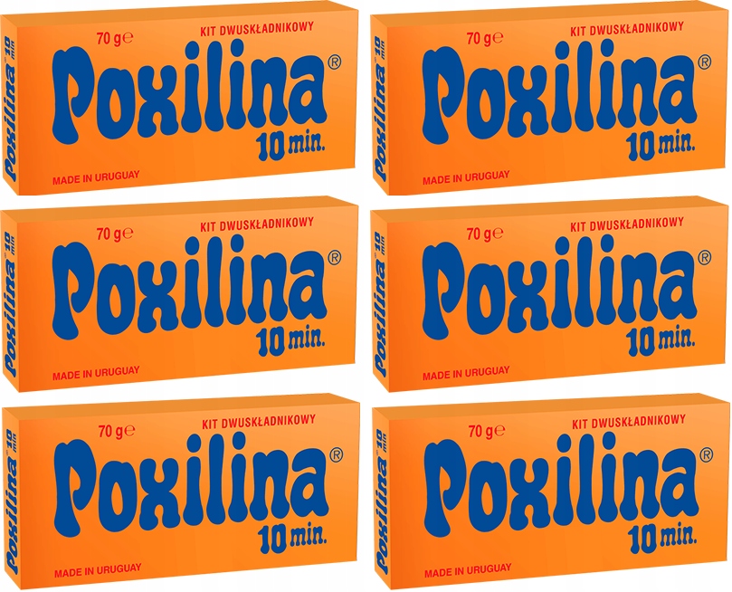 6x Kit dwuskładnikowy do uszczelniania wypełniania np rur Poxilina 38ml 70g