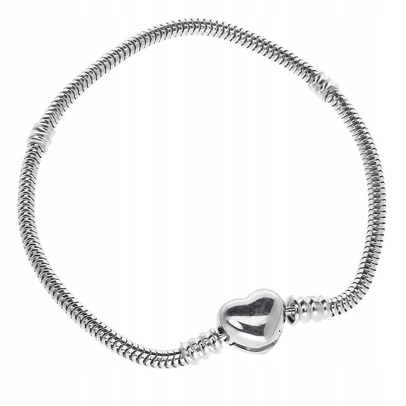Stříbrný náramek Ag 925, modulární, srdíčko vel. 19