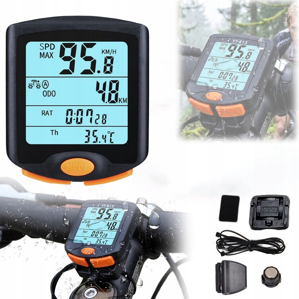 Licznik rowerowy Wodoodporny noc Prędkościomierz LCD