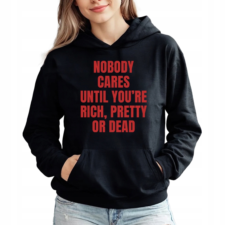 Černá mikina s kapucí , Pretty Or Dead Slay Trend Style Vel M