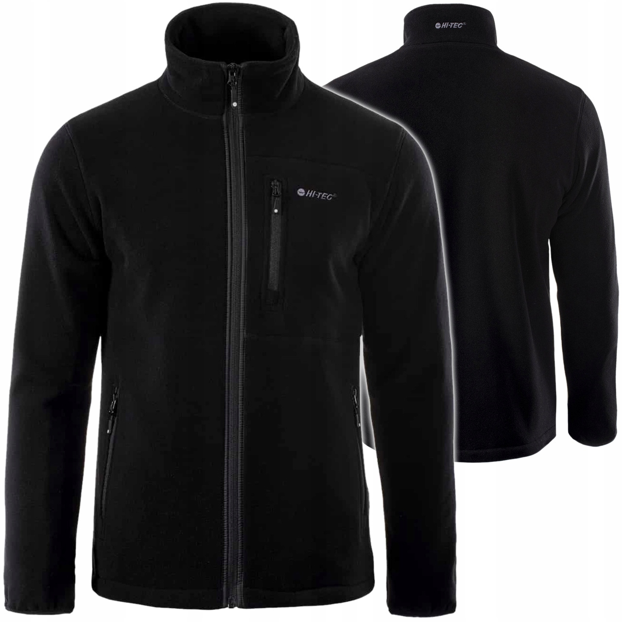 Pánská Mikina Hi-tec Porto Fleecová Mikina Rozepínací Bez Kapuce Teplá M