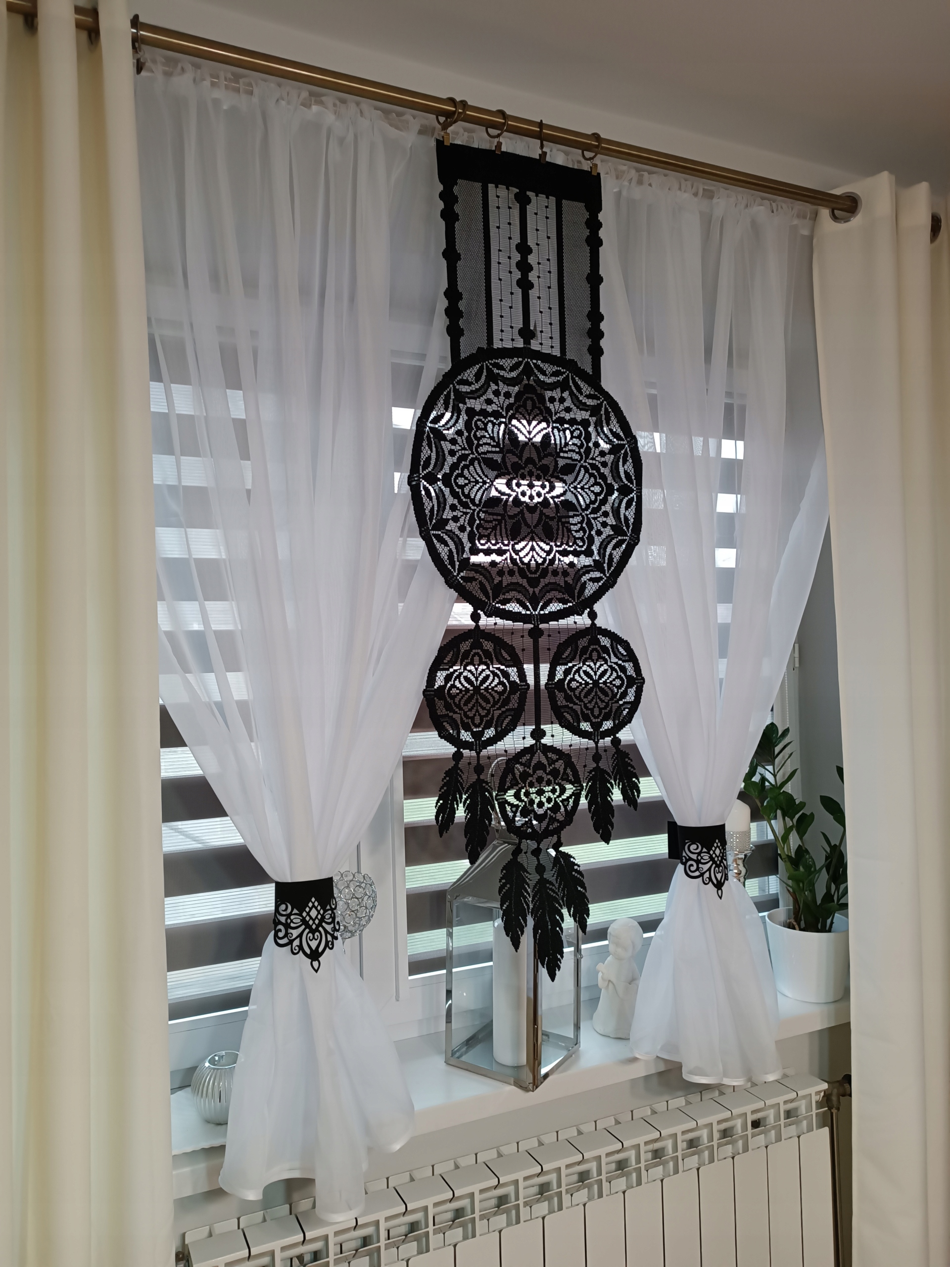 

Firanka firana gotowa woal ażur czarny 4x1,5cm