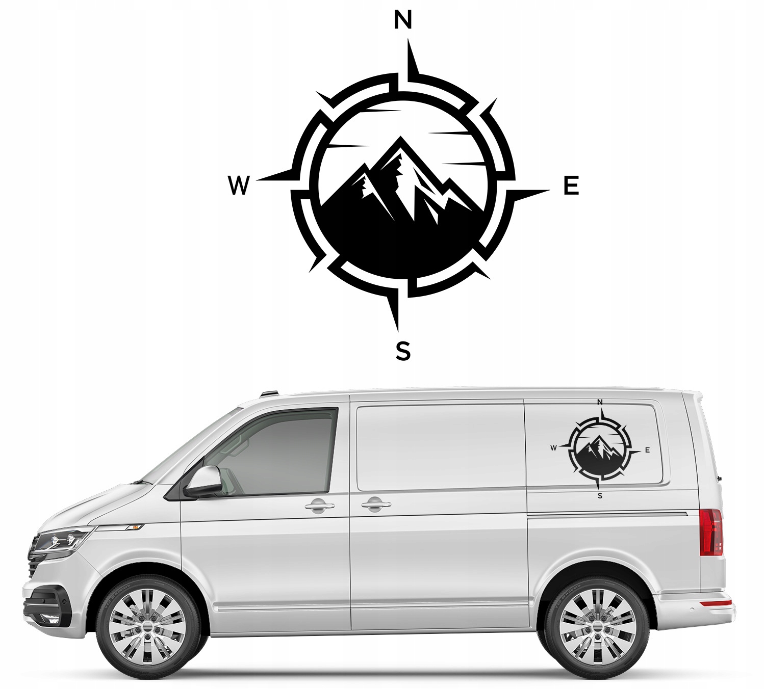 Samolepka na auto Růže Větrů Kompas 59 x 59 Cm
