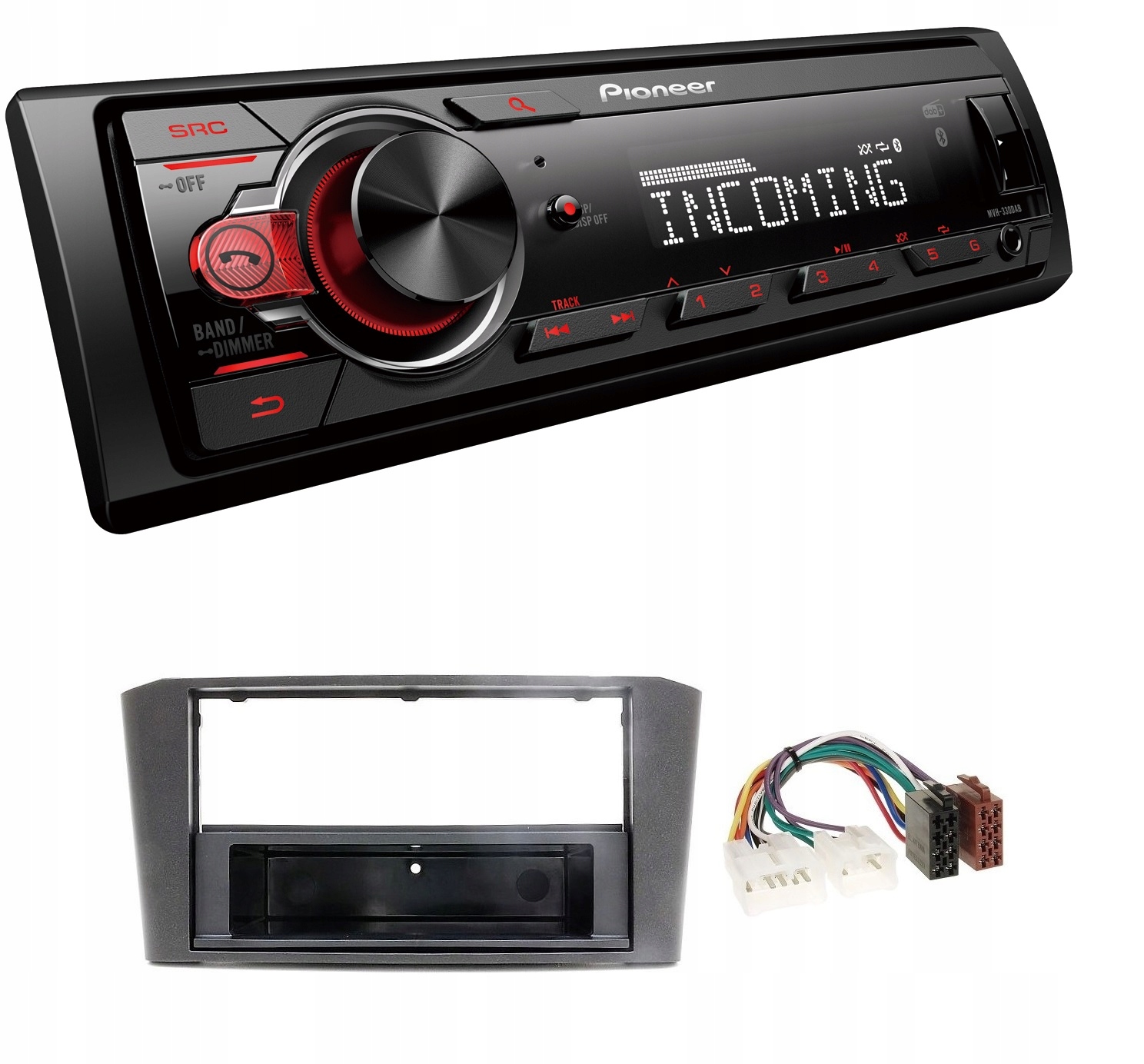 Autorádio Pioneer MVH-330DAB Bluetooth Dab Toyota Avensis T25 Rámček