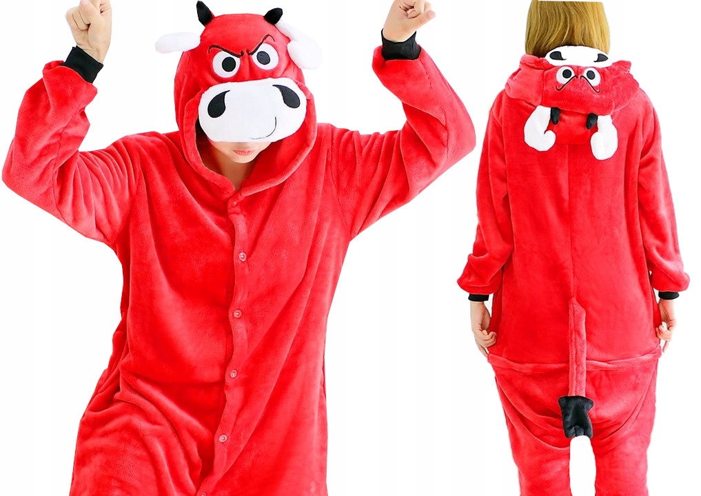 

Czerwony Byk Byczek Piżama Kigu Onesie XL 16 CH4i