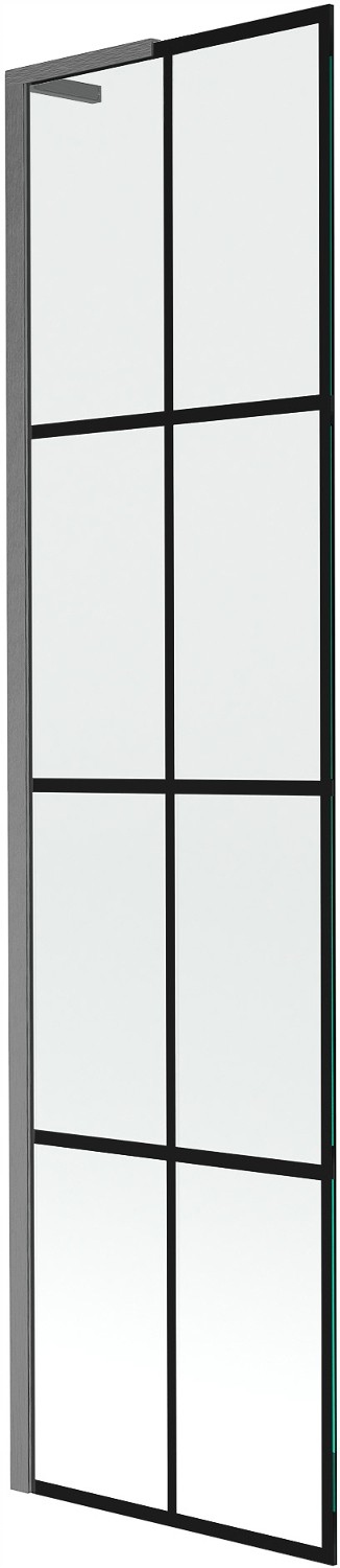 Mexen Next L vanová zástěna 1-dílná 50 x 150 cm, černý vzor, gun gray kartá