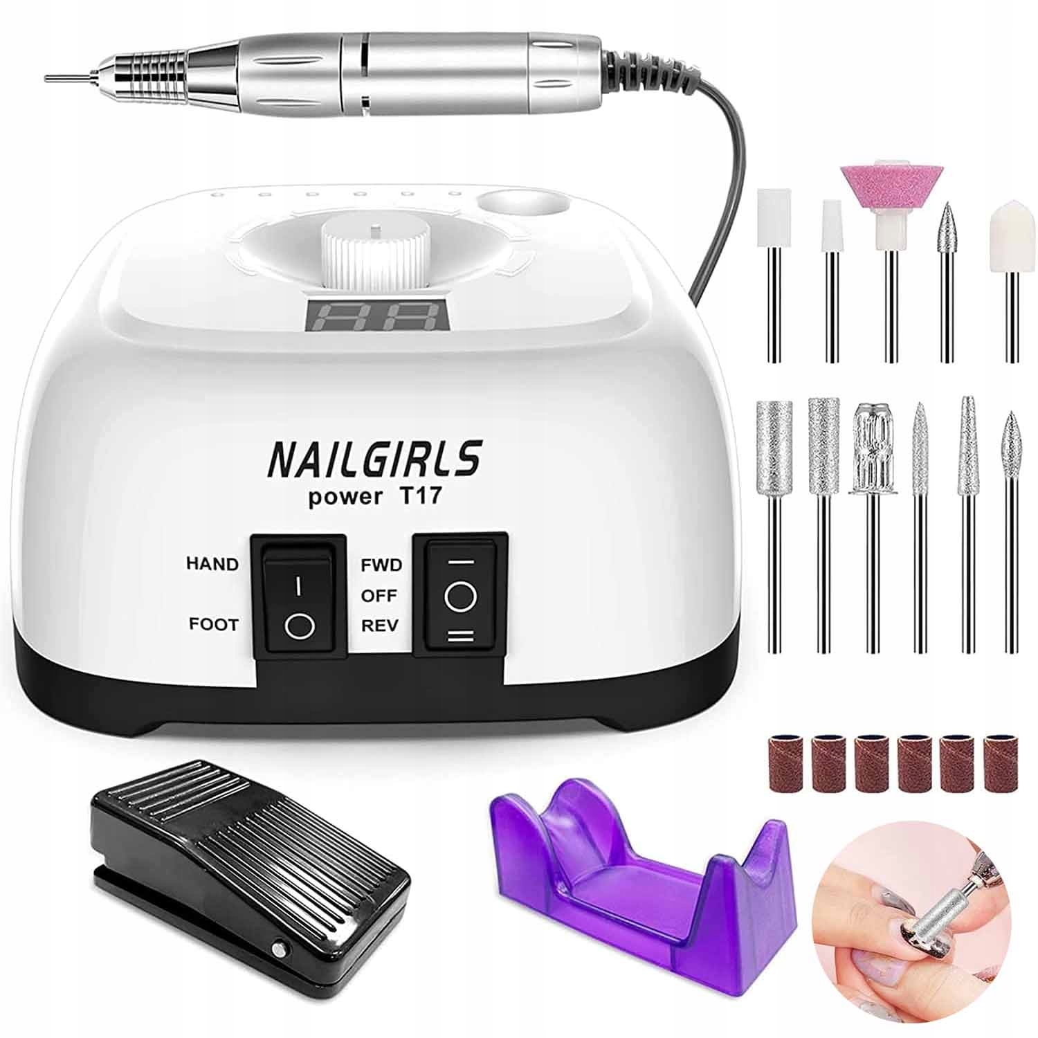 Bruska Na Nehty Manikúra Pedikúra 35000 ot/min Profesionální Silná Frézy