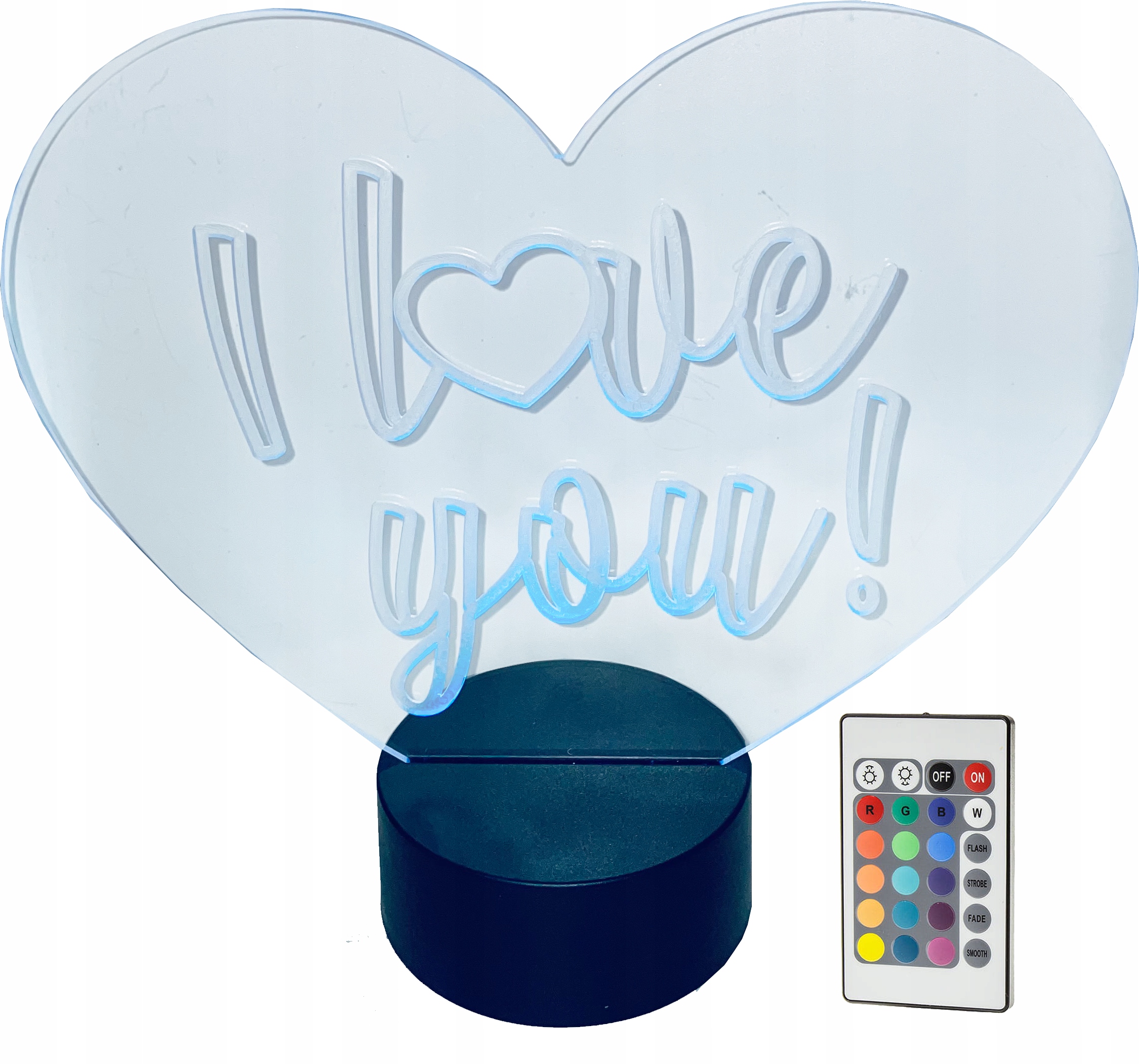 Osvětlené srdce Valentýna Ily, 16 barev Usb