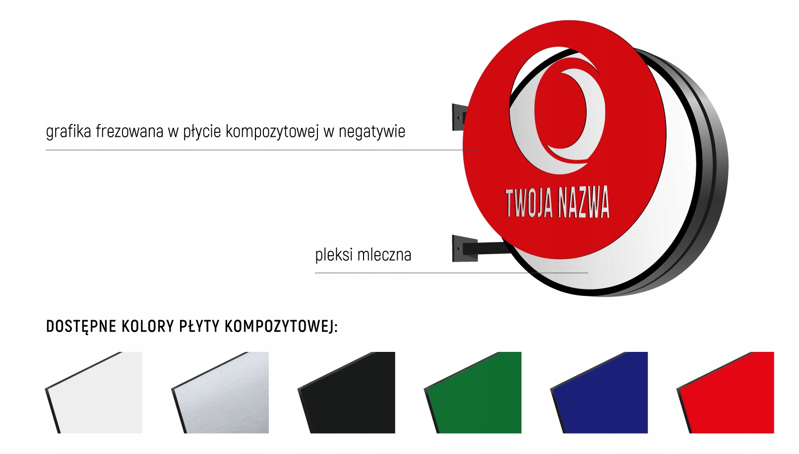 KASETON REKLAMOWY okrągły dwustronny 60cm Rodzaj dwustronny