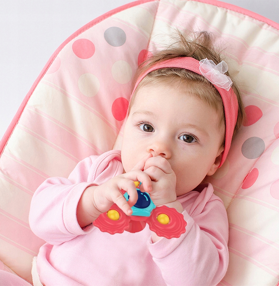 FIDGET SPINNER Z PRZYSSAWKĄ SENSORYCZNĄ KĄPIEL PREZENT GRZECHOTKA 3 SZTUKI Głębokość produktu 6 cm