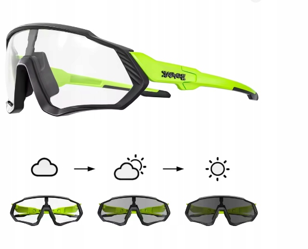 Kapvoe Fotochromatické cyklistické brýle – UV400 Mtb Silniční Outdoor Pouzdro