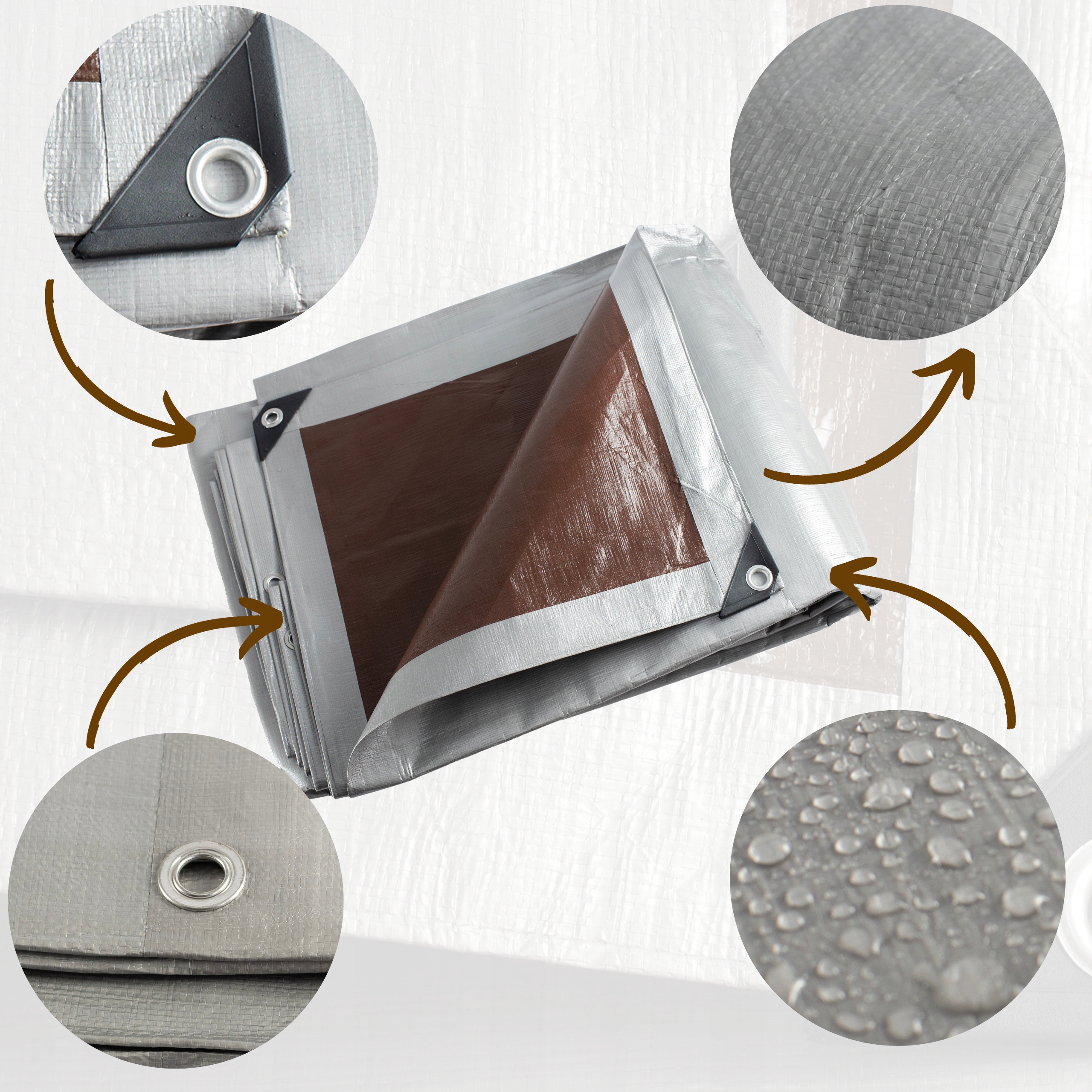 GRUBA PLANDEKA 4X5M MOCNA 210G MROZOODPORNA UV+ Producent 4PRO