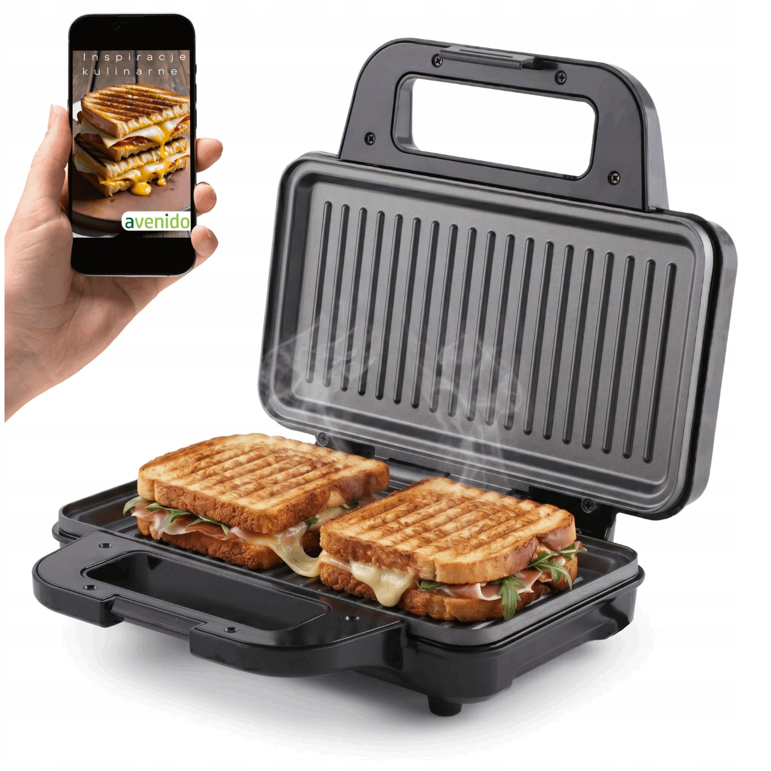 Opékač Sendvičů Panini Elektrický Gril Na Sendviče 1400W Nepřilnavý