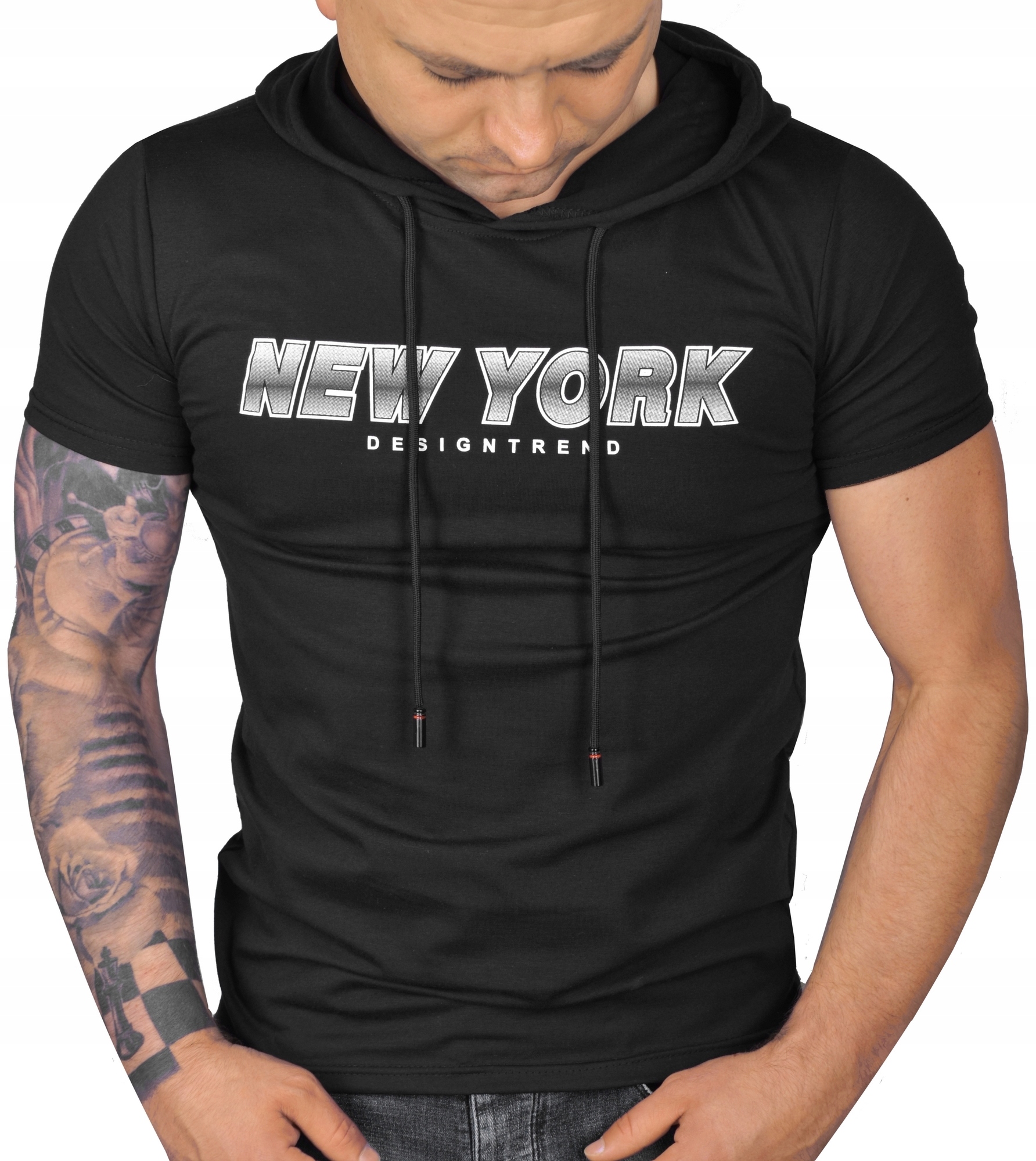 

T-shirt Męski Koszulka Bawłniana Z Kapturem