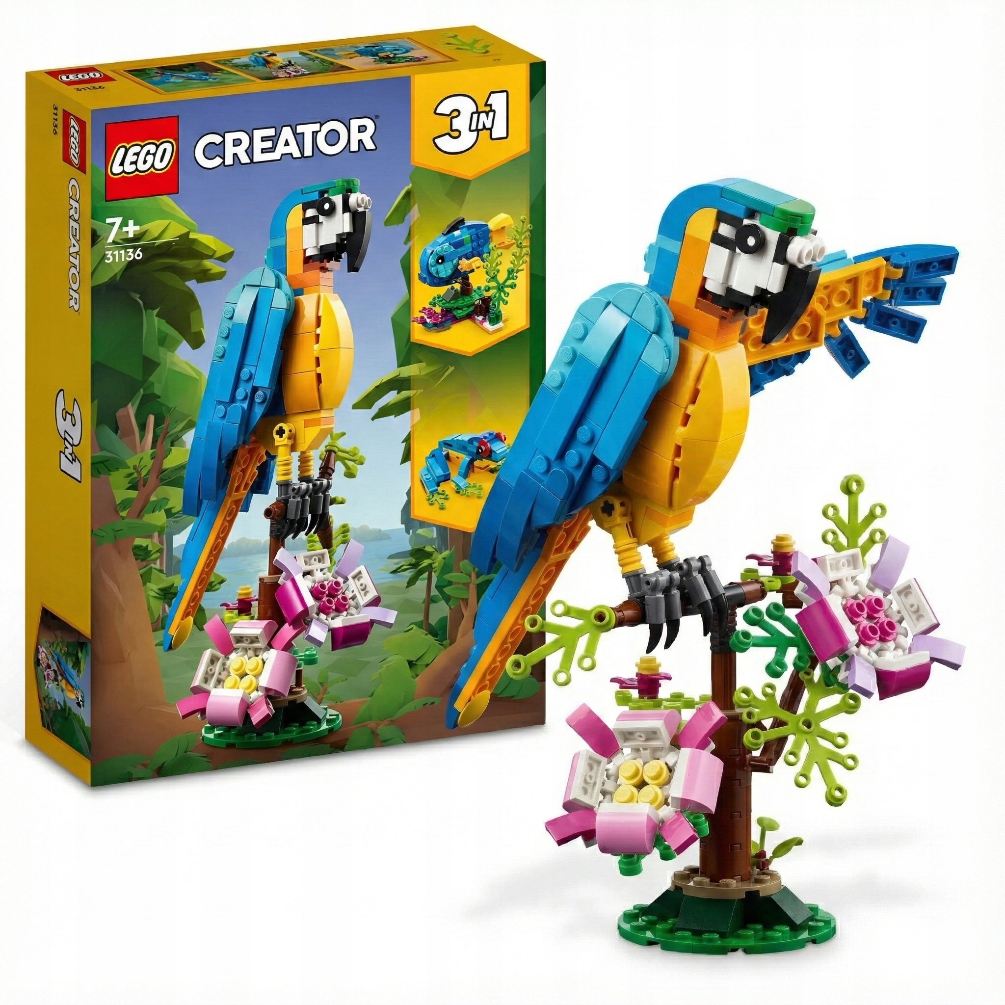 Lego Creator 3W1 Egzotyczna Papuga Ryba Żaba 31136