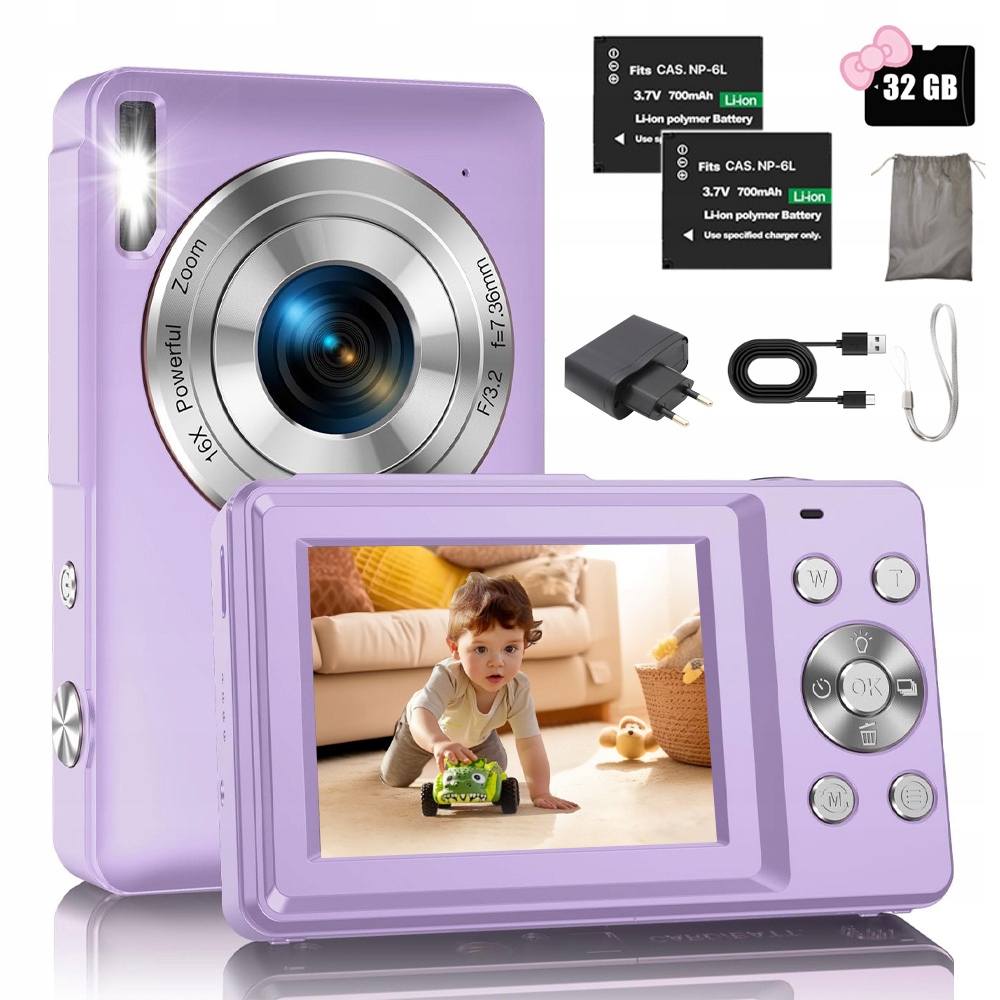 Digitální Fotoaparát 1080P 44MP Zoom 16X Blesk Pro Děti A Začátečníky