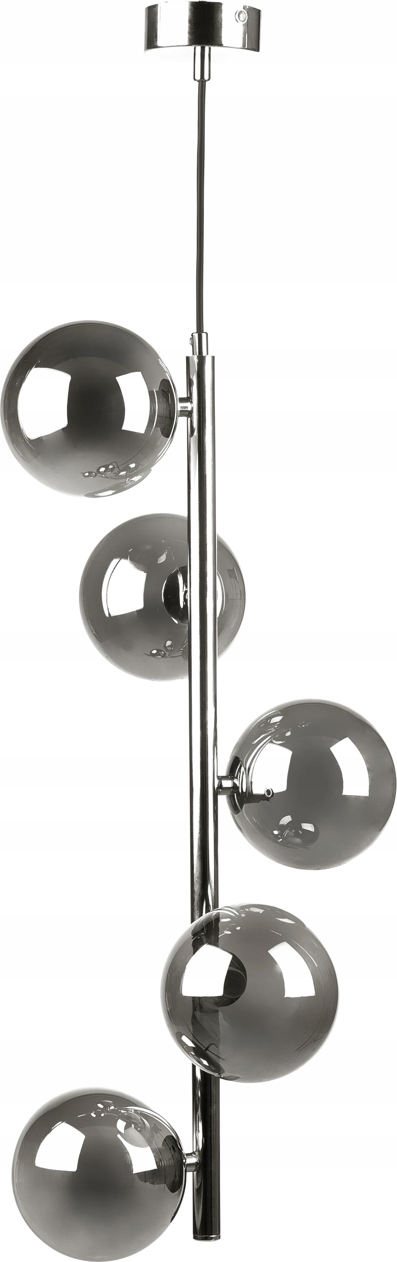 Moderná závesná lampa chrómová sklenené dymové gule 5 žiaroviek Zuma Line