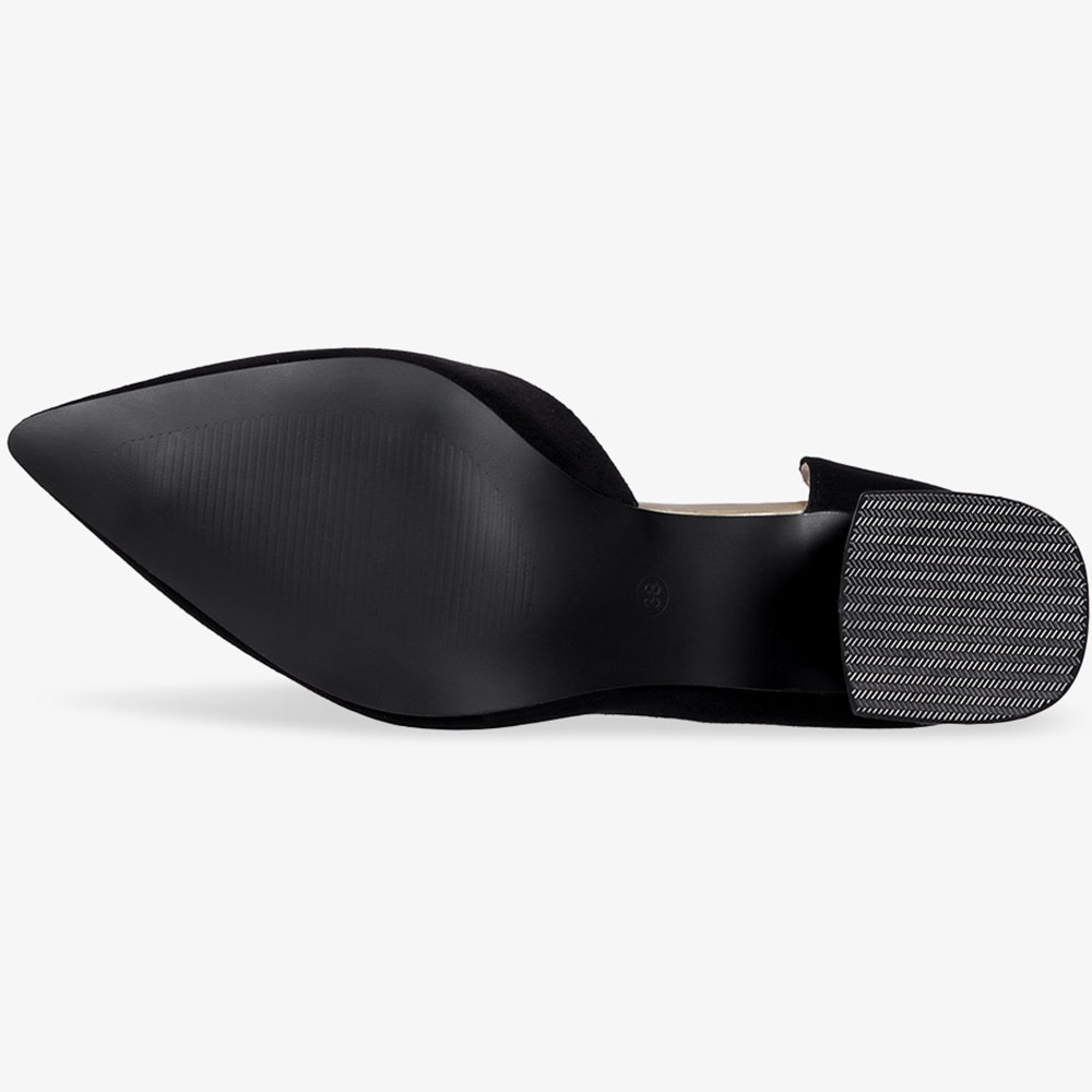 CZÓŁENKA DAMSKIE Z WYCIĘCIEM NA STABILNYM OBCASIE KLOCKU WKŁADKA SKÓRA 36 Rozmiar 36