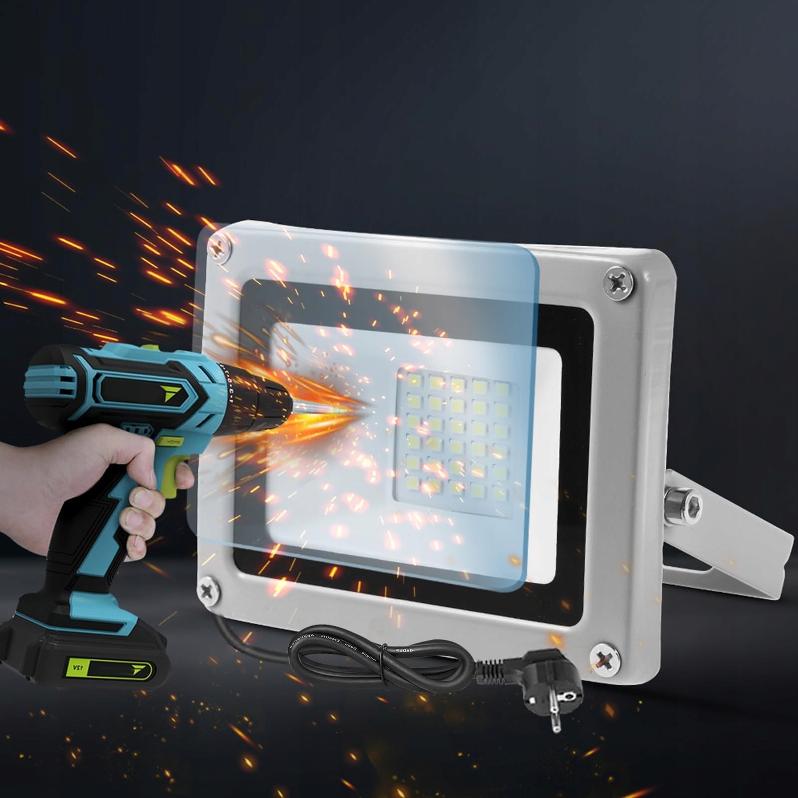 Reflektor Zewnętrzny Wodoodporny Biały Zimny | 30W 6000K IP65 PAPASBOX — miniatura 3