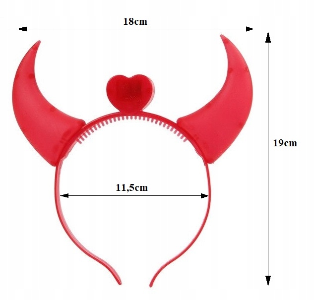 OPASKA NA GŁOWĘ ŚWIECĄCA HALLOWEEN ROGI DIABEŁ Marka Hopki