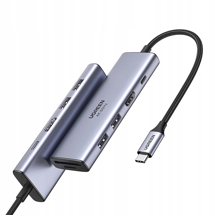 6v1 multifunkční Usb-c Hub 2x Usb Hdmi 4K čtečka Sd a Tf karet Usb-c Pd