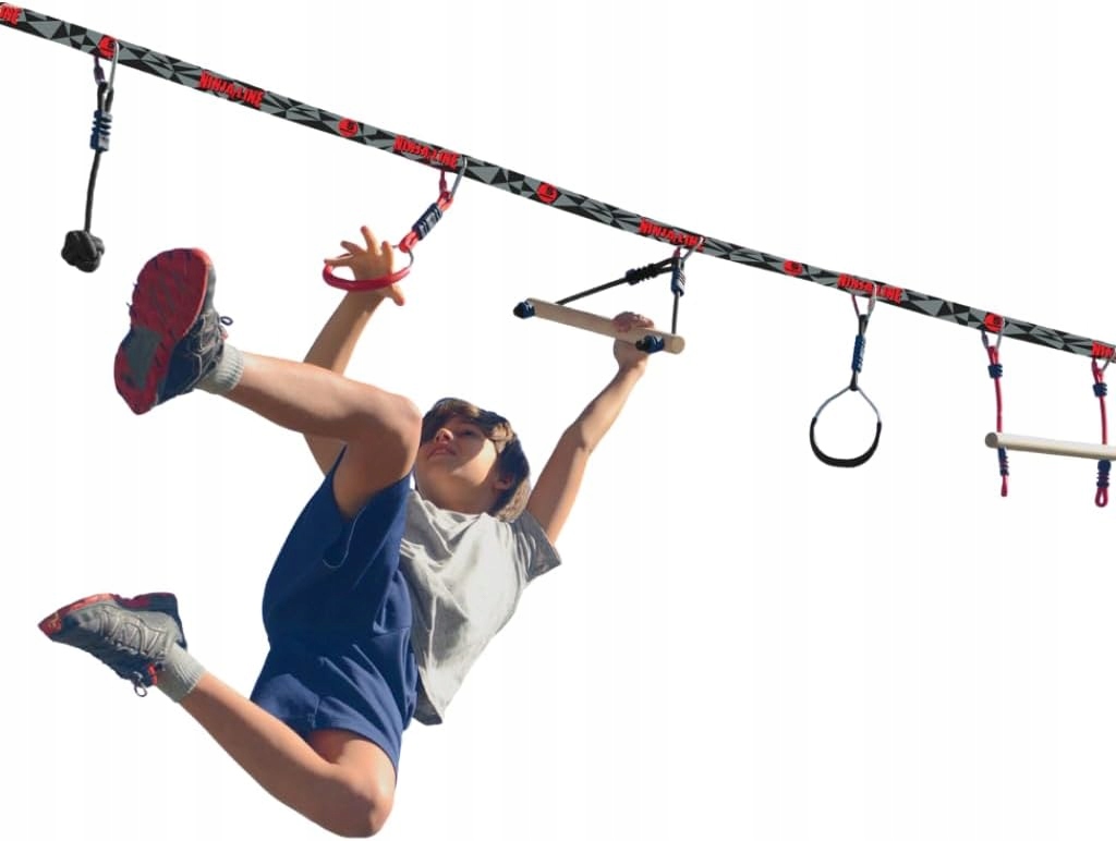 NINJA LINE ZESTAW STARTOWY 11M PARCOUR 7 PRZESZKÓD SLACKLINE