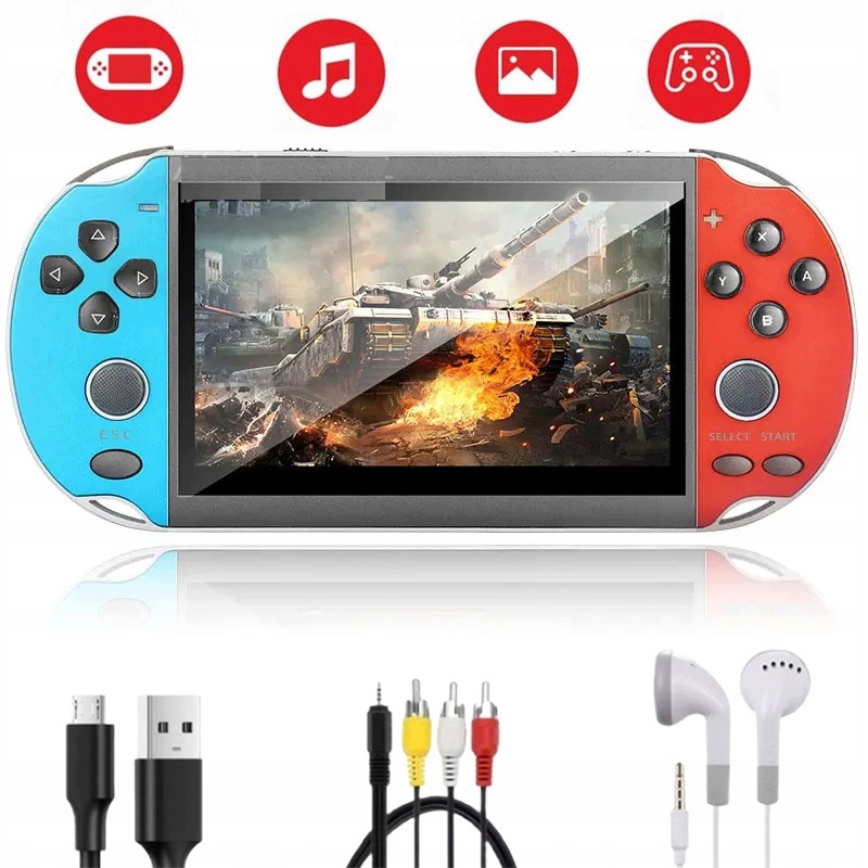 Přenosná Herní Konzole X7 2000 Her, 4.3 Palcový Dárek Displej