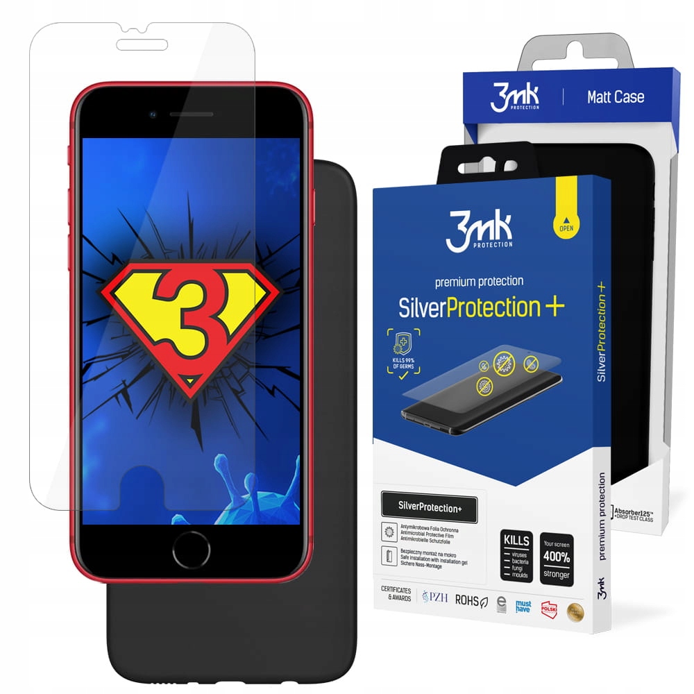 

Folia + Odporne etui 3mk do iPhone 7 / 8 / Se 2020
