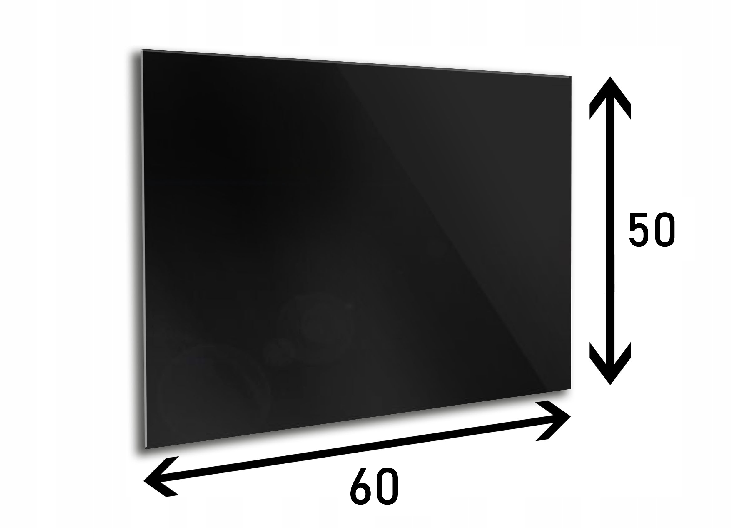 Panel szklany hartowany 60x50 CZARNY szkło kuchnia