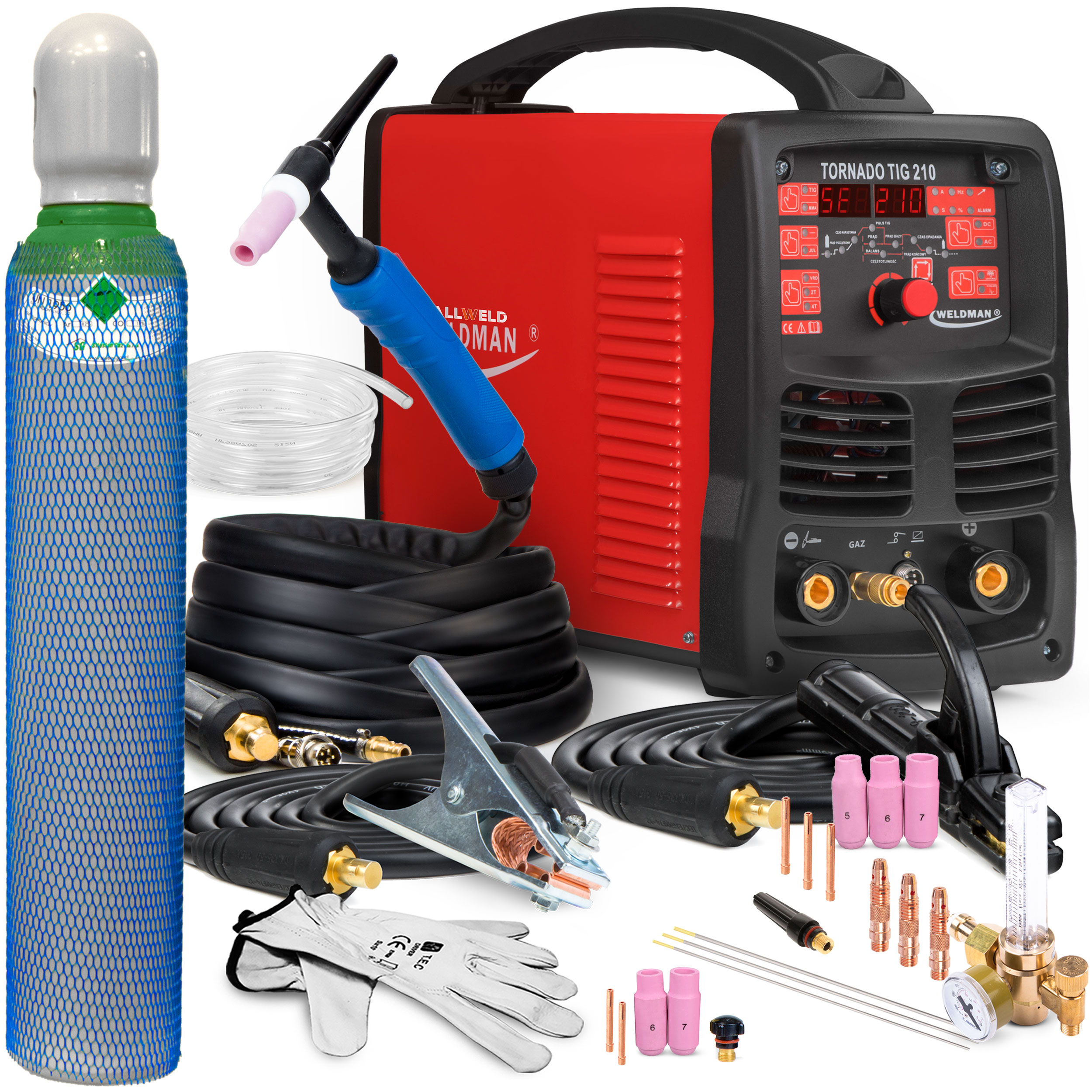 Invertorová Svářečka Weldman Tornádo 210 Tig Ac DC Mma 200A 230V Hliník