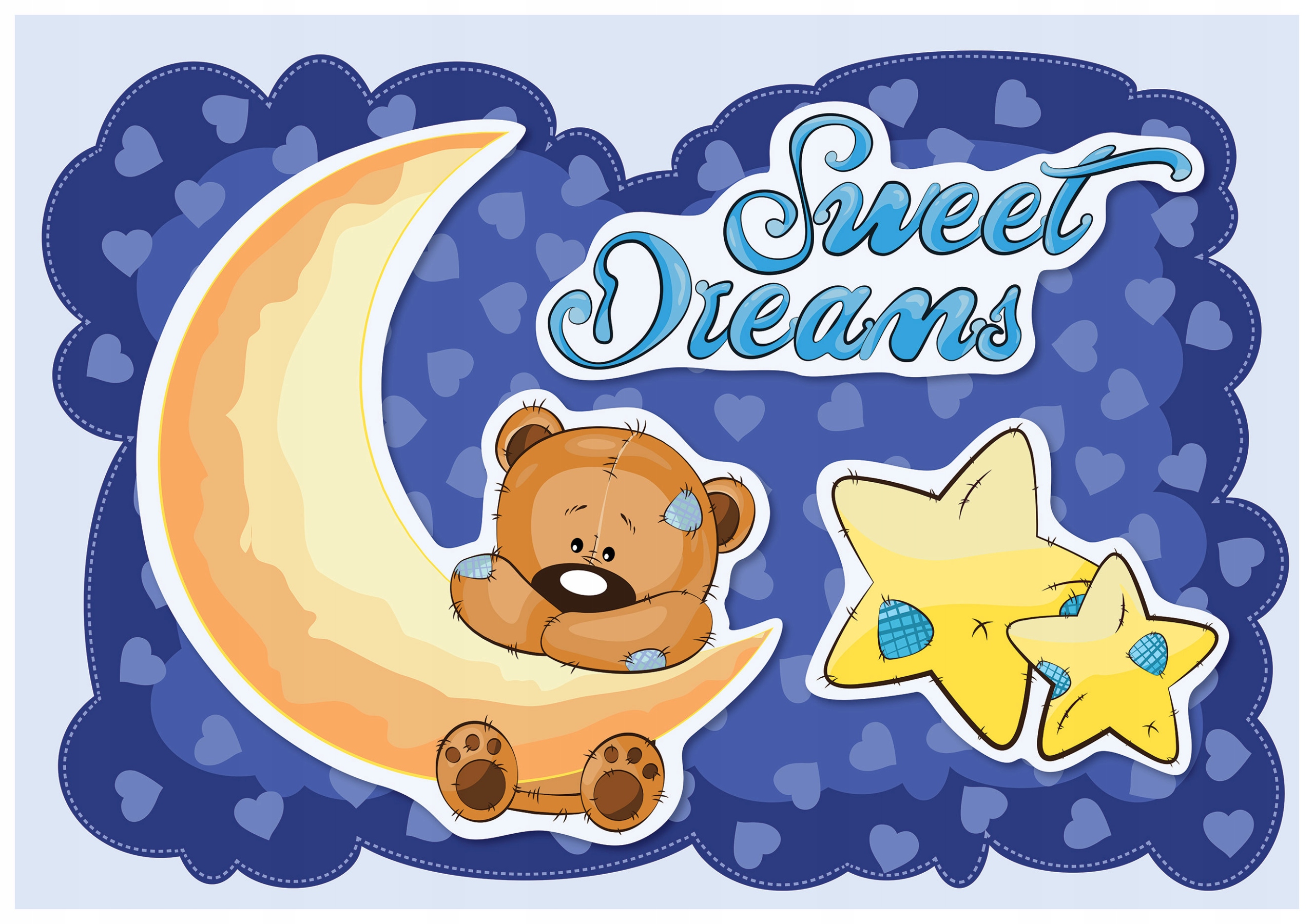 Fototapeta Sladké sny s medvídkem a měsícem 312x219 do dětského pokoje lepidlo