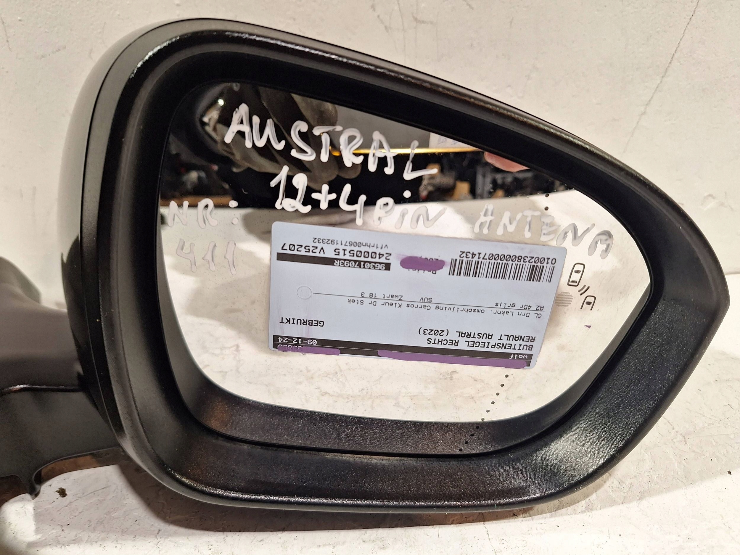 mirror exterior right 16 PIN RENAULT AUSTRAL KAMERA