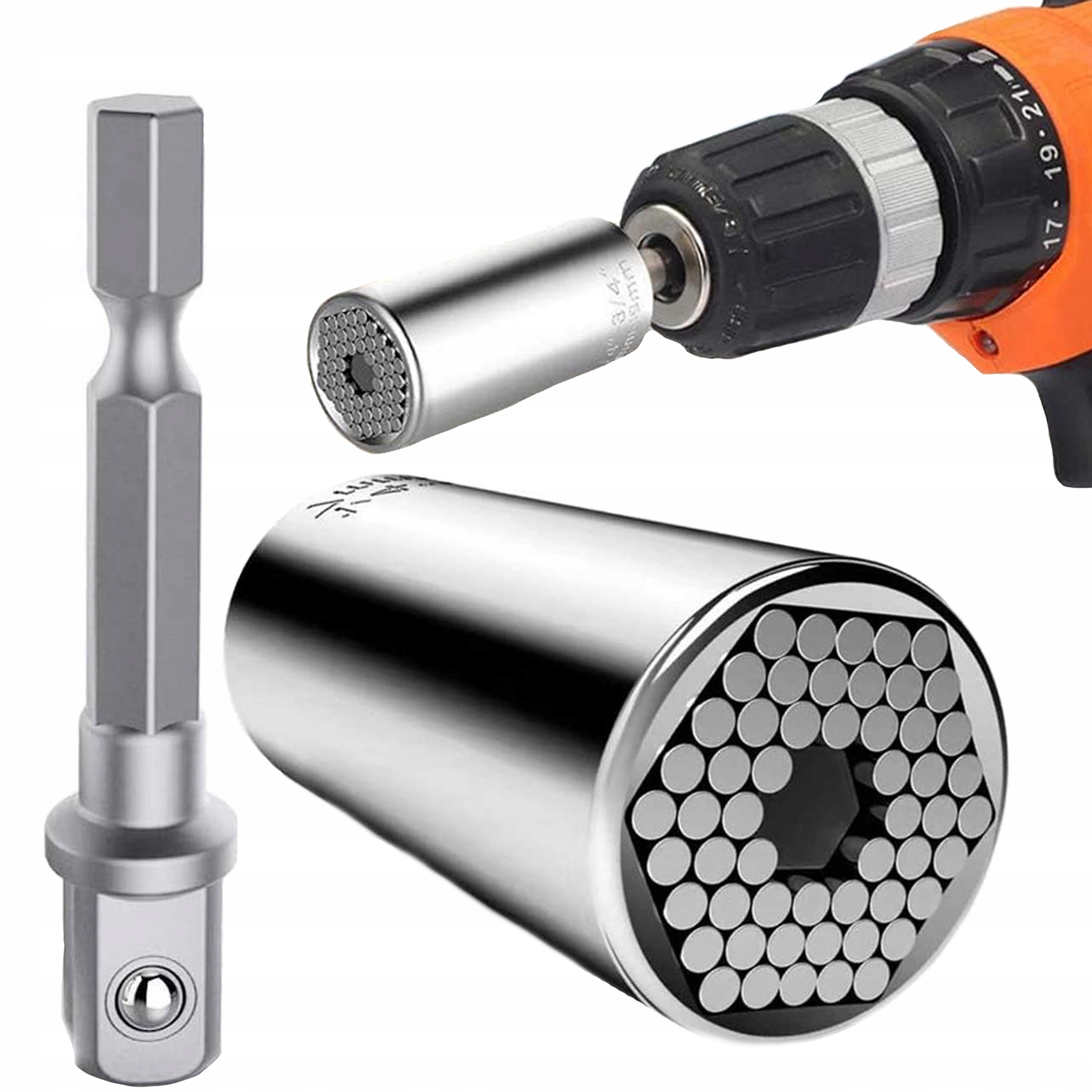 PRAKTYCZNA NASADKA UNIWERSALNA KLUCZ NASADOWY 7-19 mm 1/4 3/4 MOCNA STAL