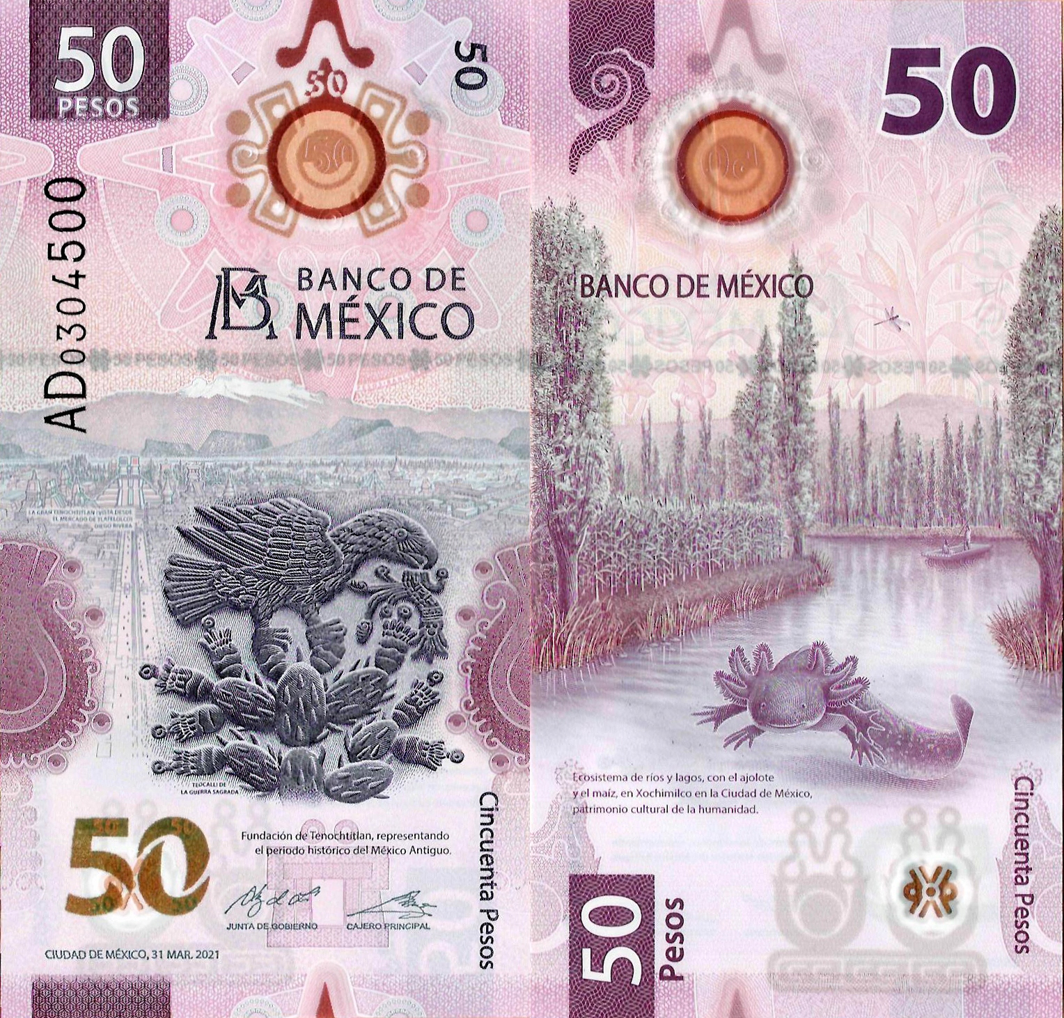Meksyk 2021 - 50 pesos - Pick NEW UNC Polymer