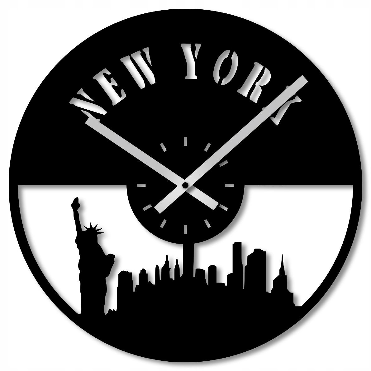 Nástěnné Hodiny 50 cm Nástěnné Hodiny Velké Dřevěné Hodiny Černé New York